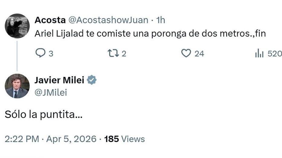 milei tuit puntita