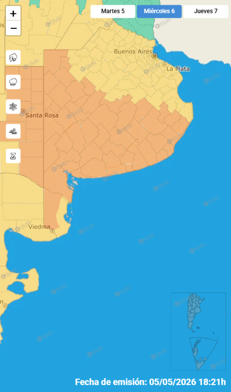6 de mayo alerta meteorológico