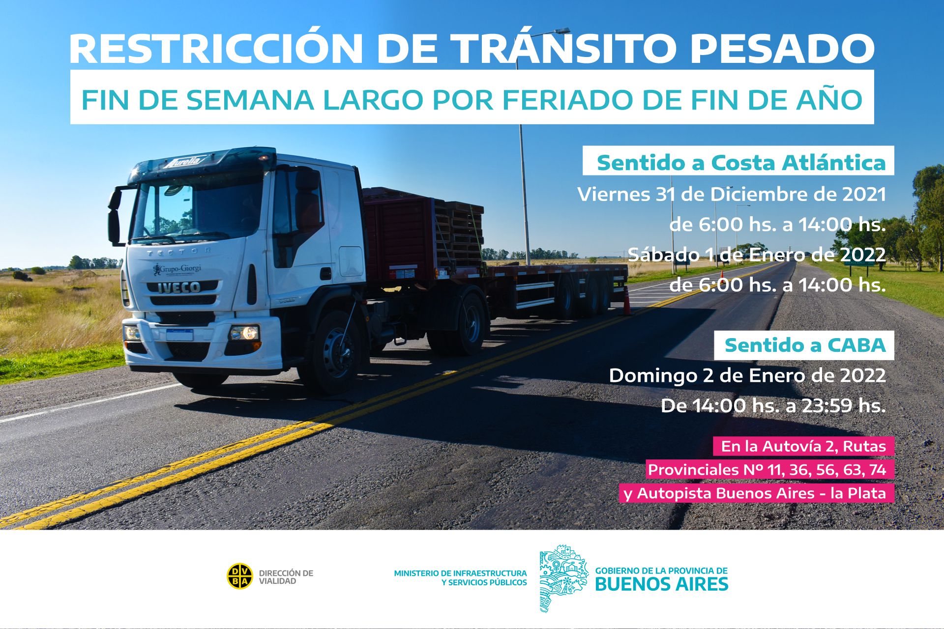 Año Nuevo: Restricción de camiones por la celebración en Provincia el ...